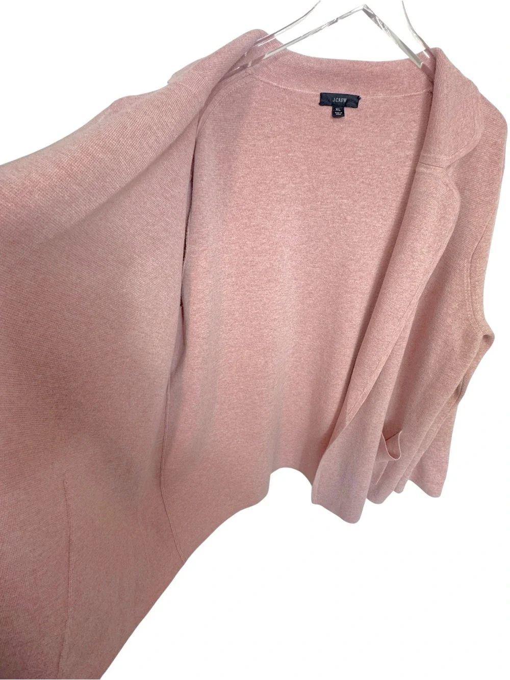 J.Crew Eloise Sweater Blazer XL Pink Open Front Cardigan Pockets Relaxed Fit